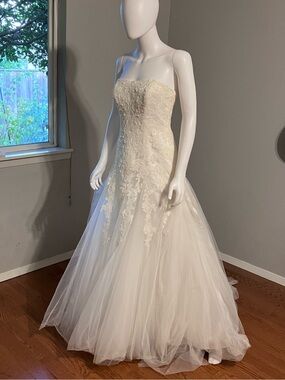 used davids bridal bridesmaid dresses David's | | Bridal Strapless Dress Indigo Stretch Denim A-line